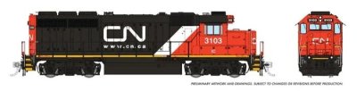 Rapido 40514 - HO EMD GP40R - DCC & Sound - Canadian National (Ex-IC) #3123