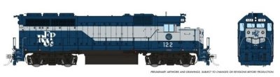 Rapido 40520 - HO EMD GP40 - DCC & Sound - RF&P (Blue and Grey) #124