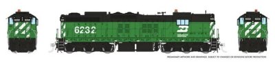 Rapido 50628 - HO EMD SD9 - DCC & Sound - Burlington Northern #6232