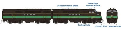 Rapido 53031 - HO EMD FT A+B Set - DC/Silent - Reading (Black & Green) #256A + 256B