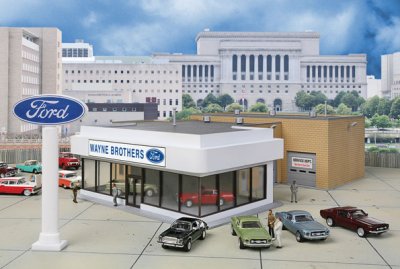 Walthers Cornerstone HO Wayne Bros. Ford Dealership 