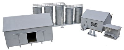 Walthers Cornerstone 4059 - HO Trackside Oil Dealer with Storage Tanks - Kit