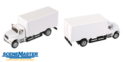 Walthers 11290 HO SceneMaster International(R) 4900 Single-Axle Box Van - Assembled - White Cab &...