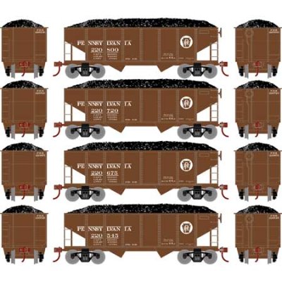 Athearn Roundhouse 1020 - HO 34Ft Ribbed Hopper - Pennsylvania (4 pkg) #2