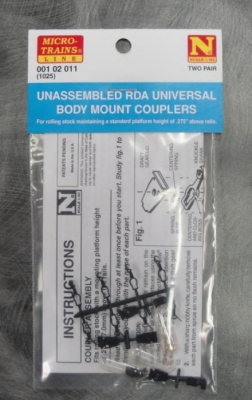 Micro Trains Line 102011 - N Magne-Matic Coupler w/Body Mount Draft Gear (2 Pairs) - Kit
