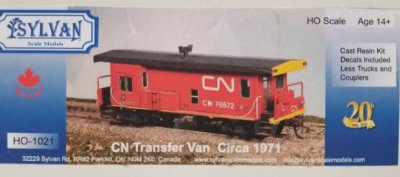 Sylvan Scale Models 1021 HO Scale - Circa 1971 CN Transfer Van - Unpainted and Resin Cast Kit