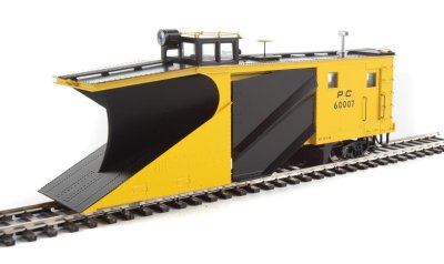 WalthersProto 110027 HO - Russell Snowplow - Ready to Run - Penn Central #60007 (yellow, black)