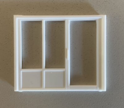 Pikestuff 1105 - HO Doors (White Styrene) - Office Front 1 Door/ 2 Windows