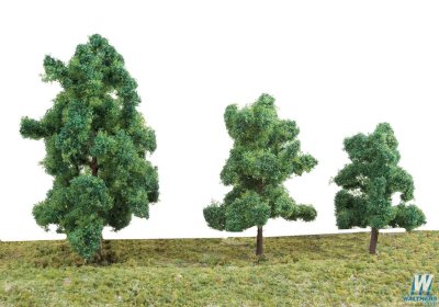 Walthers SceneMaster 1184 All Scale - Summer Trees w/ Pin Base, 3-3/8In to 5-1/2In, 8 to 14 cm pk...