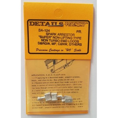 Details West 124 - HO Spark Arrestors - Non-lifting Type (2/pkg) 