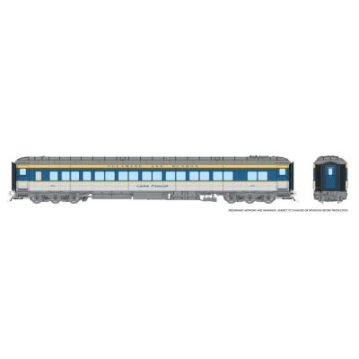 Rapido 125014 - HO Balloon Top Coach: D&H - Blue/Yellow/Gray Scheme: #204 Lake George