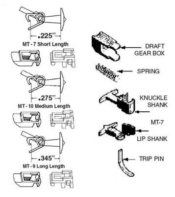 Micro Trains 001 30 012 - N Scale Universal Truck Mount Couplers - Short T Shank (2 Pairs)