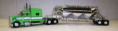 Trucks n Stuff SPEC014 - HO Peterbilt 389 Sleeper Cab Tractor w/Pneumatic Bulk Trailer