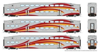 Rapido 146049 - HO BiLevel Commuter Car - New Mexico Rail Runner - Set #2