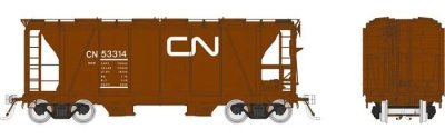 Rapido 149011-1 - HO Enterprise 2-Bay Covered Hopper - Canadian National (MOW Red) #53314