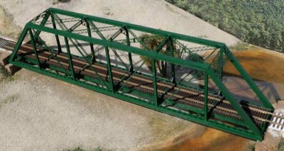 Central Valley 1905 - HO 150ft Through-Truss Bridge -- With Punch Plate Girders - Kit