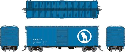 Rapido 155007-4 - HO 40Ft Boxcar w/ Late Improved Dreadnaught Ends - Great Northern (Big Sky Blue...