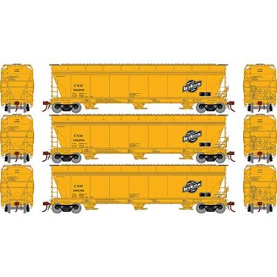 Athearn Genesis G15853 - HO ACF 4600 3-Bay Centerflow Hopper - C&NW (3 pkg) #1