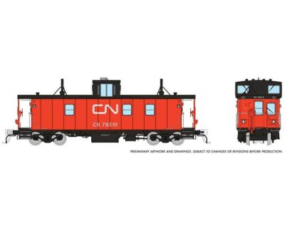 Rapido 606-166013 - HO Hawker-Siddeley Van - Caboose - Canadian National -Late - (Black Steps) - ...