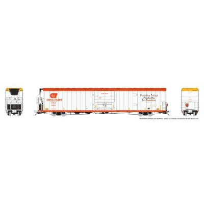 Rapido 167002-2 - HO Greenbrier 72ft IL 7780 Reefer - Silent - Cyro-Trans (CRYX / Yellow End) #58...