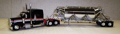 Trucks n Stuff SPEC017 - HO Peterbilt 389 Sleeper Cab Tractor w/Pneumatic Bulk Trailer