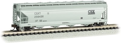 Bachmann 17557 - N Scale ACF 56ft 4-Bay Centerflow Hopper - CSX #256436