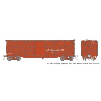 Rapido 177004-5 - HO PRR X23 Boxcar: PRR - Pre-1920 Scheme: Single Car #538322