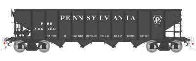 Rapido 178010-4 - HO H21E 4-Bay Hopper - Pennsylvania (PRR Black, Plain Keystone) #747504