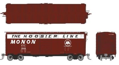 Rapido 181001-2 - HO 1937 AAR 40Ft Boxcar - Round Corner Ends - CIL Monon #9021