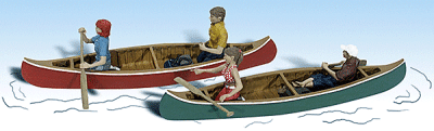 Woodland Scenic Accents 1918 - HO Canoers with 2 Canoes