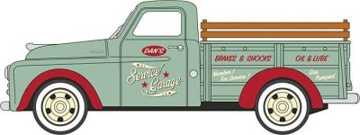 Oxford Diecast 87DP48003 - HO 1948 Dodge B-1B Pickup Truck - Assembled -- Dans Service Garage (gr...