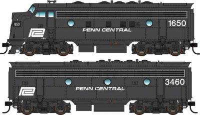 Walthers Mainline 19984 HO EMD F7 A-B Set - ESU Sound and DCC -- Penn Central #1678, #3479 (black...