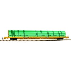 Atlas 20006118 - HO ACF 89Ft F89J Flatcar w/ Deck Risers - PTTX (2000s Yellow/Conspicuity Stripes...