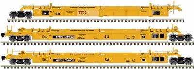 Atlas 20006626 - HO Scale Thrall 53Ft Articulated Well Car Set - TTX (Forward Thinking Small) #72...