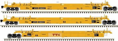 Atlas 20006630 - HO Scale Thrall 53Ft Articulated Well Car Set - TTX (Forward Thinking Large) #72...