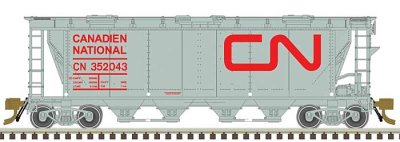 Atlas 20007158 - HO Slab-Side Covered Hopper (6 Hatch) - Canadian National (CN Noodle) #352158