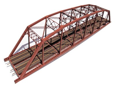 Central Valley 1900 - HO 200ft Double-Track Heavy-Duty Laced-Parker-Truss Bridge - Kit