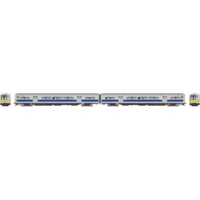 Rapido 207008 - HO Budd M3 set (DC/Silent): LIRR/MTA - Blue Stripe / Yellow Ends: #9869 + 9870