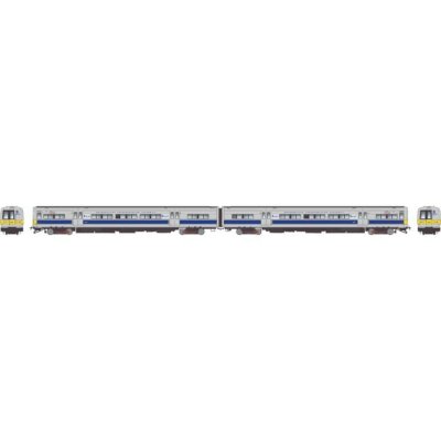 Rapido 207506 - HO Budd M3 set (DC/DCC/Sound): LIRR/MTA - Blue Stripe / Yellow Ends: #9803 + 9804