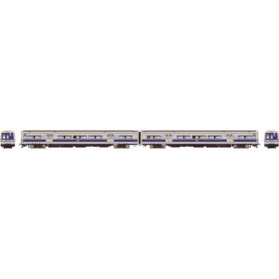 Rapido 207059 - HO Budd M3A set (DC/Silent): MNCR - Striped Ends w/ Headlight: #8006 + 8007