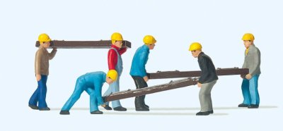 Preiser 10034 - HO Track Workers w/Ties (6pcs)