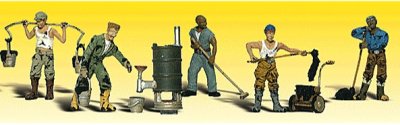 Woodland Scenics 2128 - N Scenic Accents(R) Figures -- Roofers pkg(6)