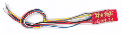 Digitrax DZ123 - HO, N & Z Scale - 1 Amp Economy Wired Decoder, 2 Functions
