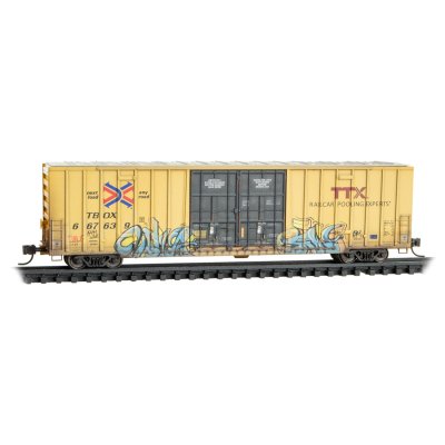 Micro Trains 12344023 - N Scale 60' Rib Side Boxcar - Weathered TTX - Rd# 667639