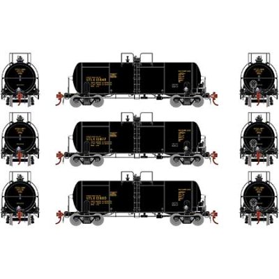 Athearn Genesis G25766 - HO 13,600 Gallon Acid Tank Car - Union Tank Car/Black (UTLX) (3pkg)