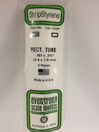 Evergreen Scale Models 258 - Opaque White Polystyrene Rectangular Tubing .188In x .312In x 14In (...