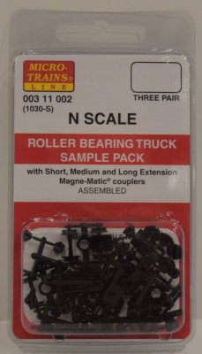 MicroTrains 311002 - N scale Roller Bearing Trucks Sampler Pack - 1 Pair Each #302031, 302034 & 3...