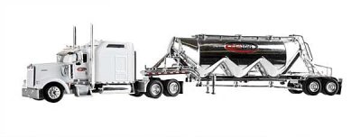 Trucks n Stuff SPEC032 - HO Kenworth W900L Sleeper Cab Tractor w/Pneumatic Bulk Trailer - Red Zon...