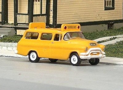 Sylvan Scale Models V-320 HO Scale - 1955-56 GMC 1/2 Ton Suburban School Bus - Unpainted and Resi...