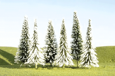 Bachmann 32102 - N Scale Layout-Ready Trees - Pine Trees w/Snow (9/pkg) 3-4 Inches